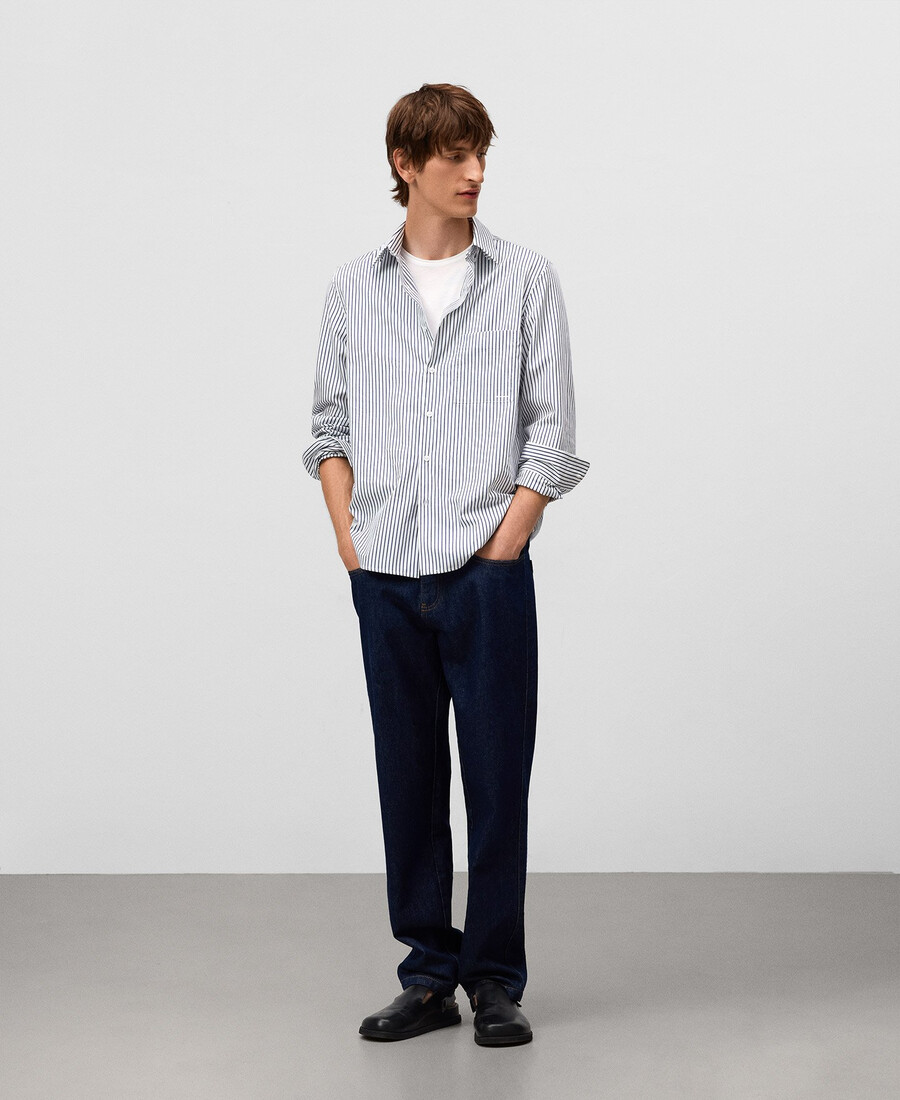 chemise rayée coupe classique avec poche homme