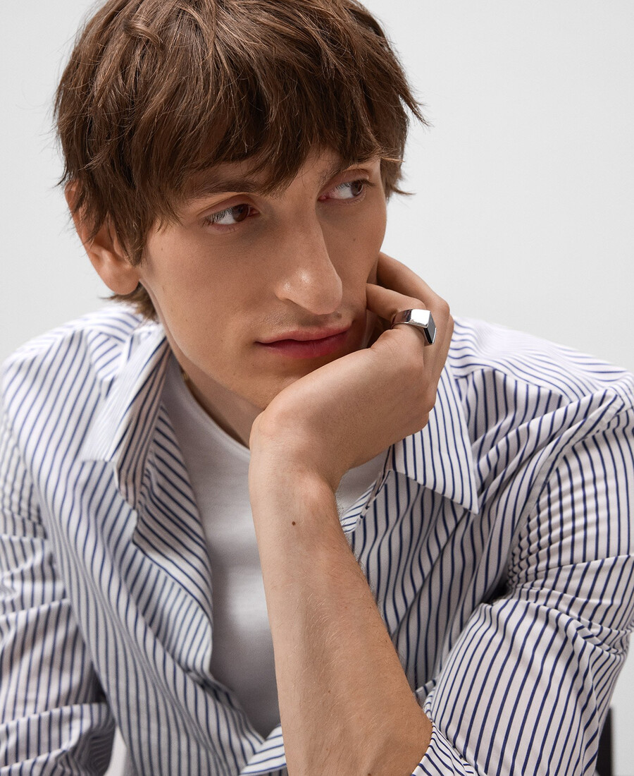 chemise rayée coupe classique avec poche homme