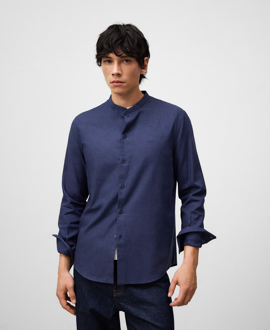 chemise homme à col mandarin coupe classique