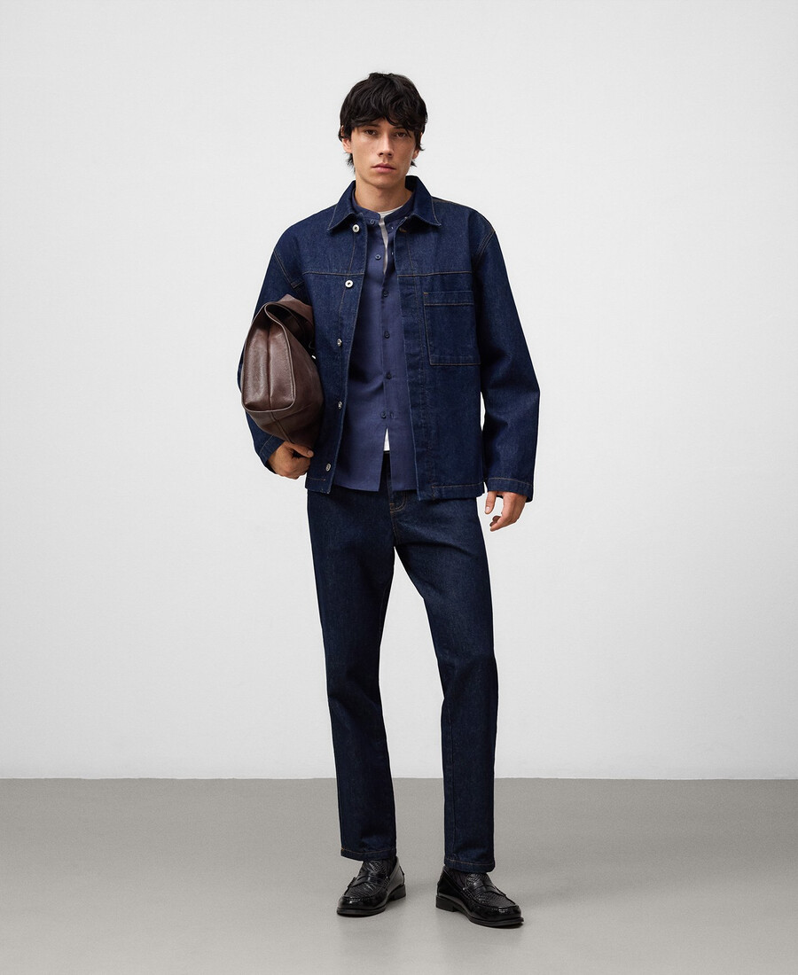 chemise homme à col mandarin coupe classique