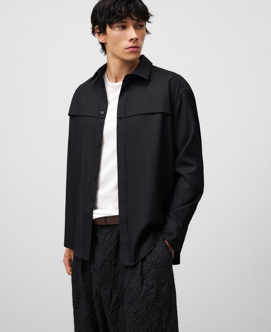 chemise homme à plis horizontaux