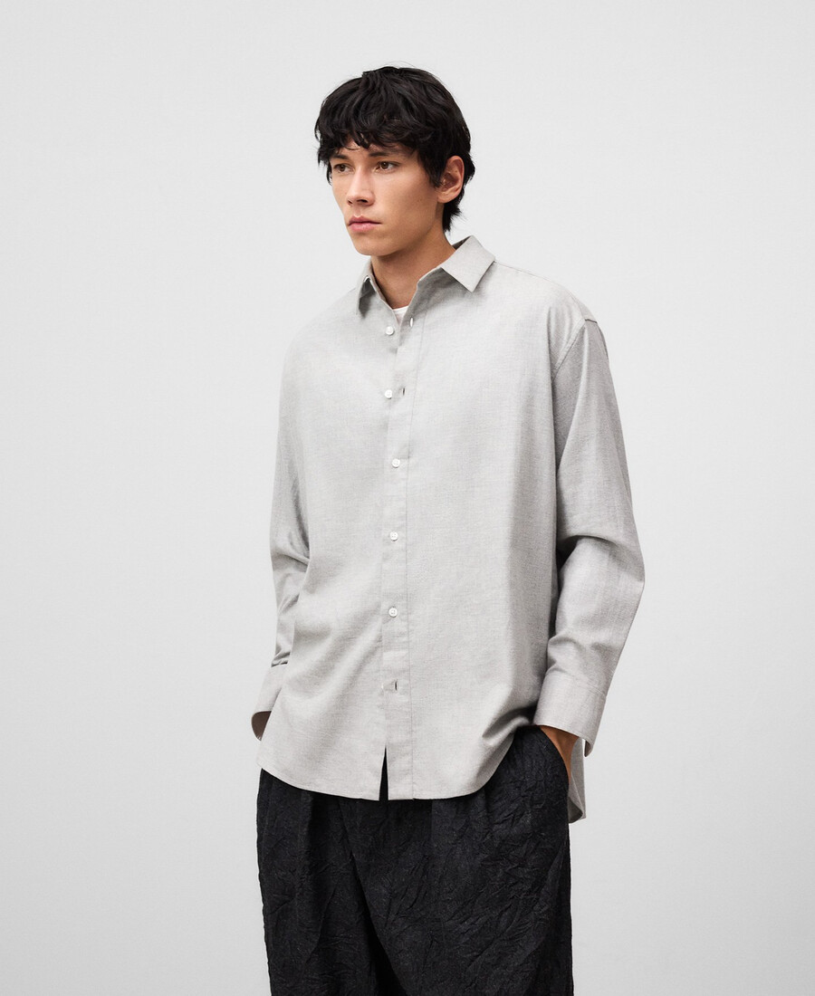 chemise homme à col italien coupe décontractée