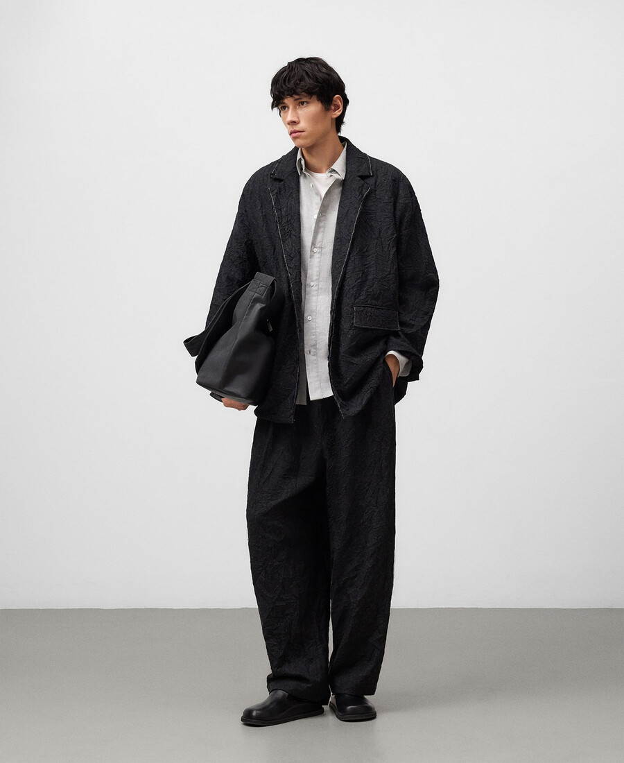 chemise homme à col italien coupe décontractée