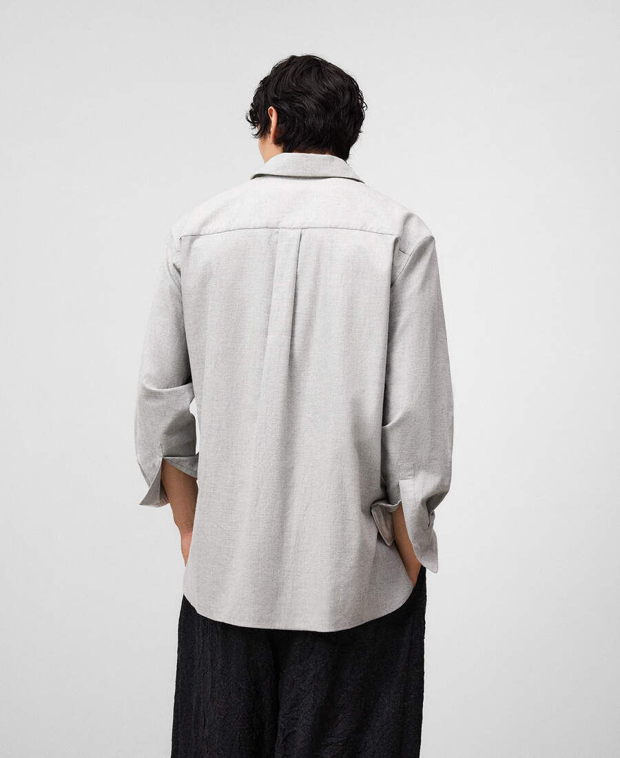 chemise homme à col italien coupe décontractée