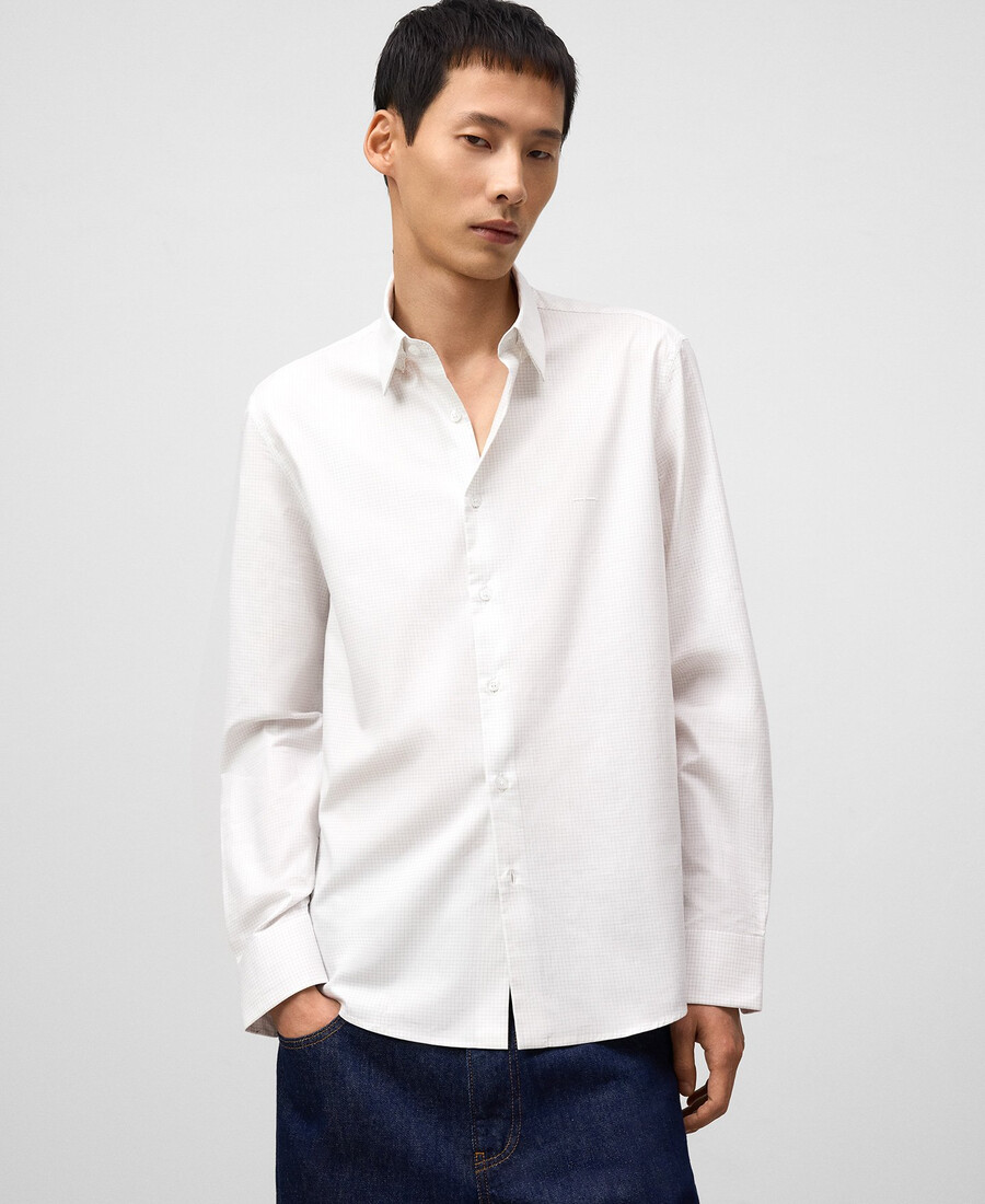 chemise homme à micro-carreaux coupe classique