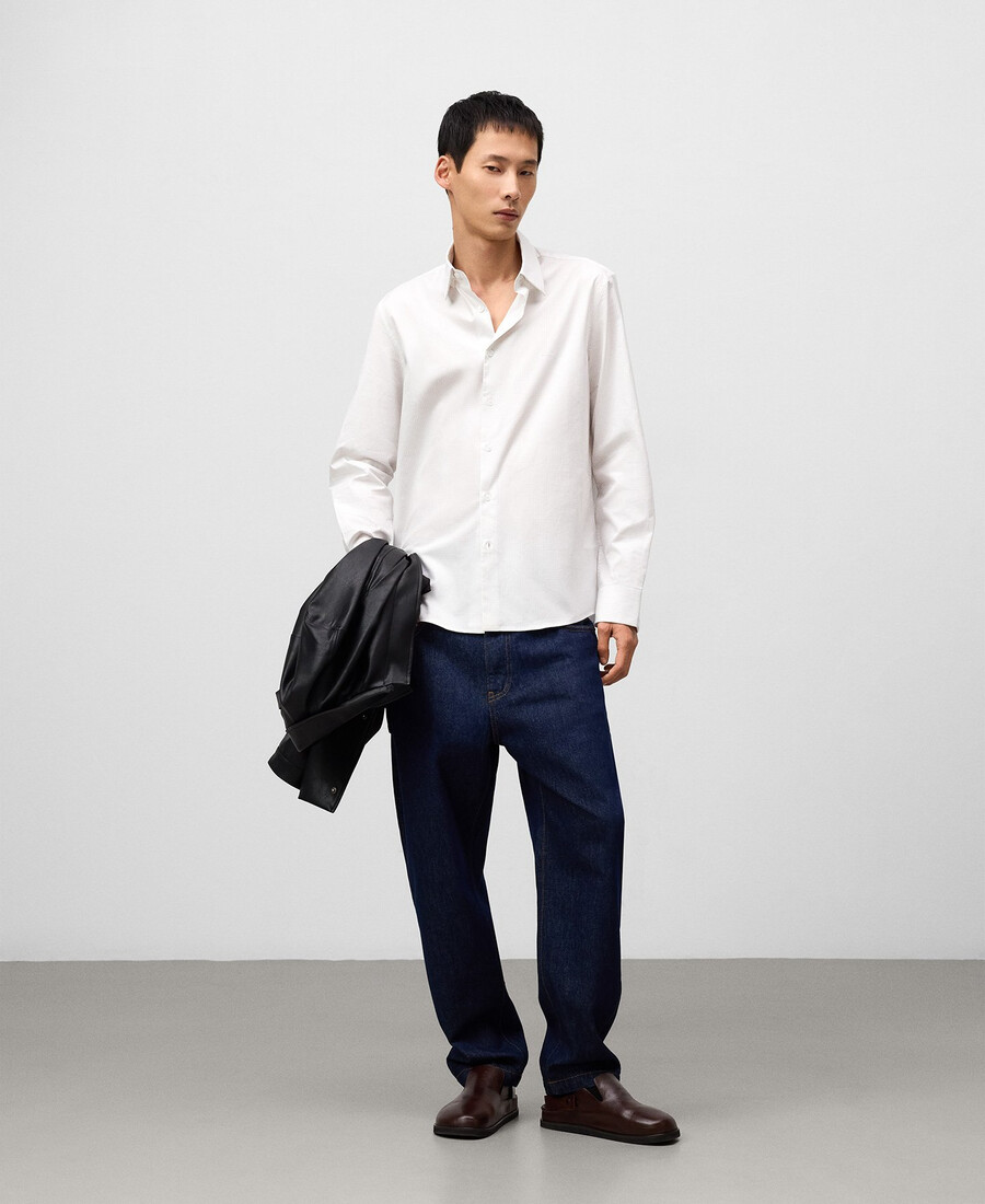 chemise homme à micro-carreaux coupe classique