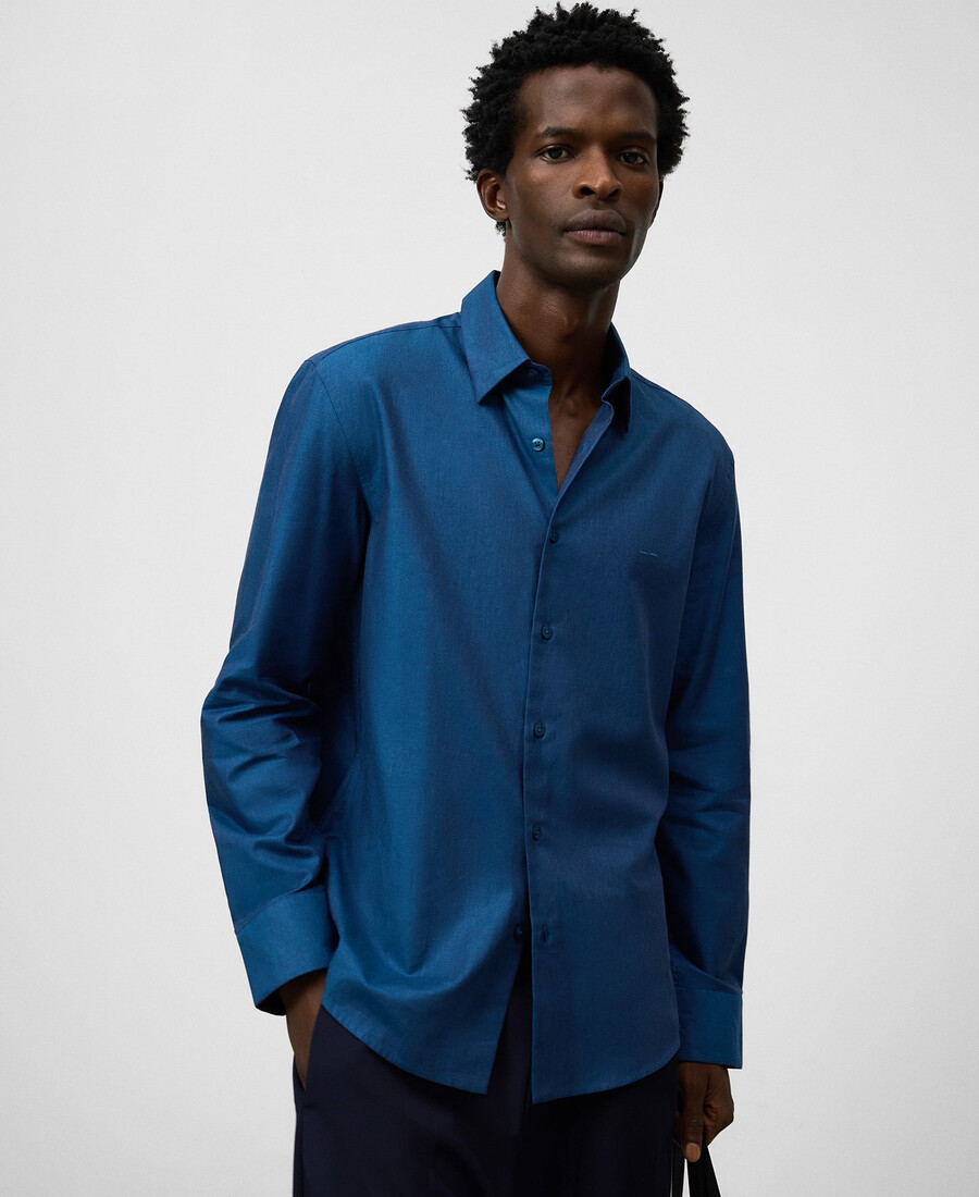 chemise homme à col italien coupe classique