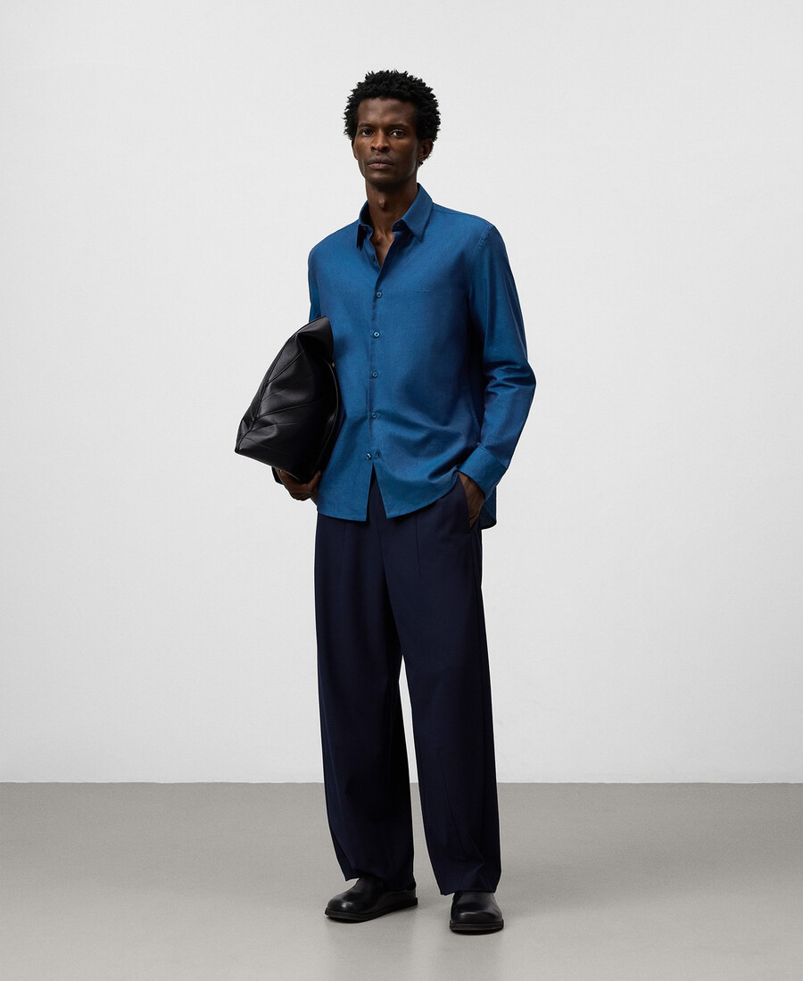 chemise homme à col italien coupe classique