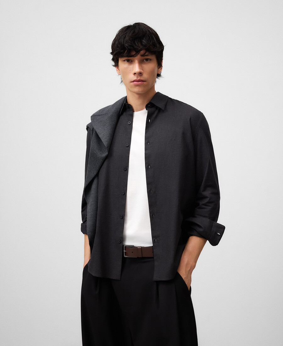 chemise homme à col italien coupe classique