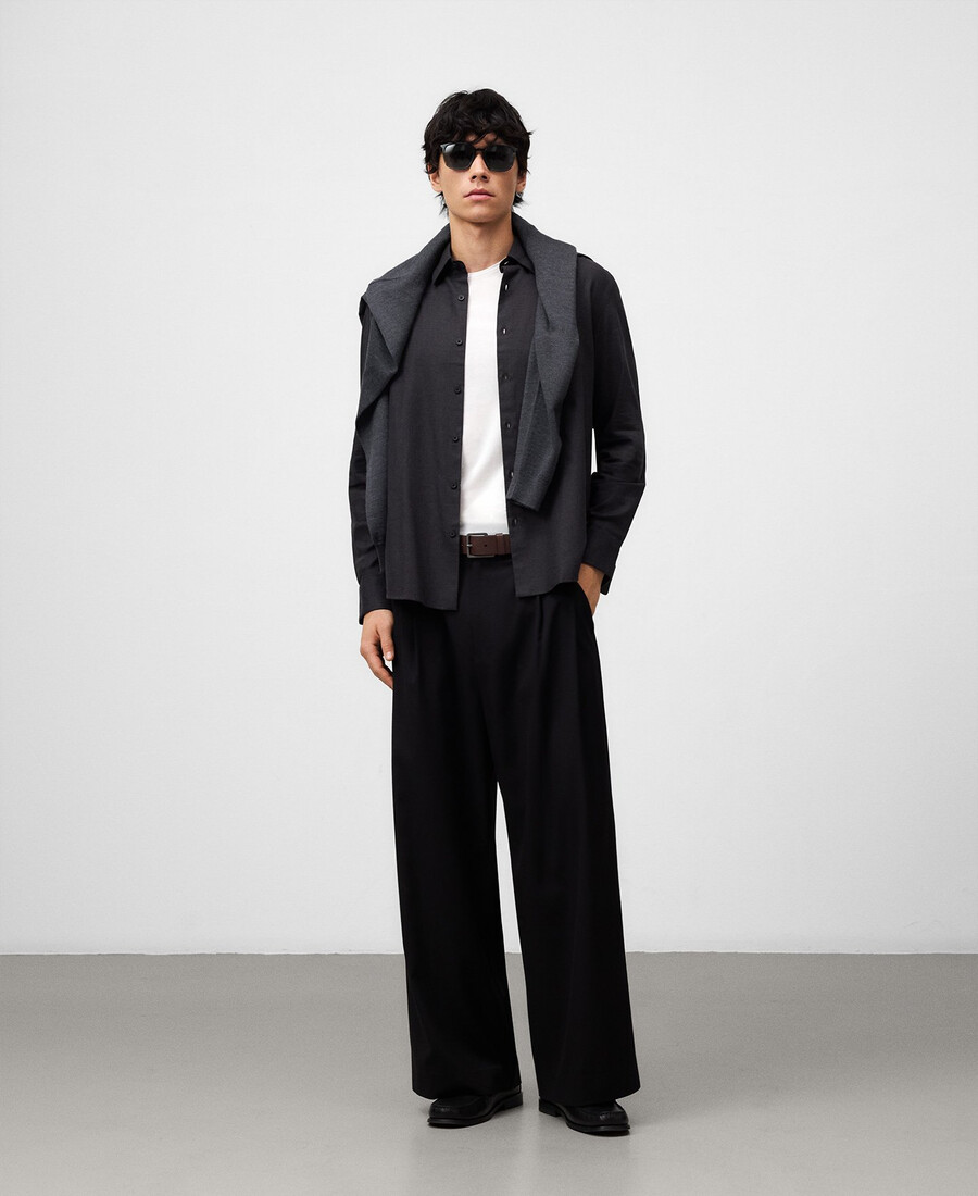 chemise homme à col italien coupe classique