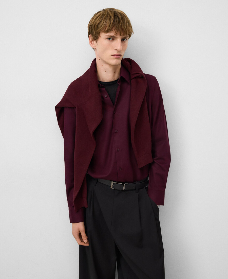 chemise homme en coton biologique à col italien