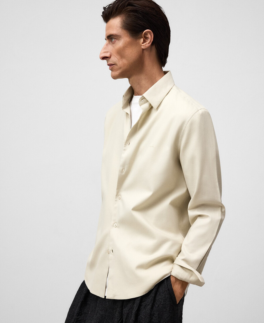 chemise homme en coton biologique à col italien