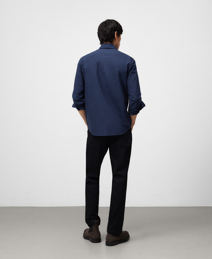 chemise à carreaux bleus coupe classique homme