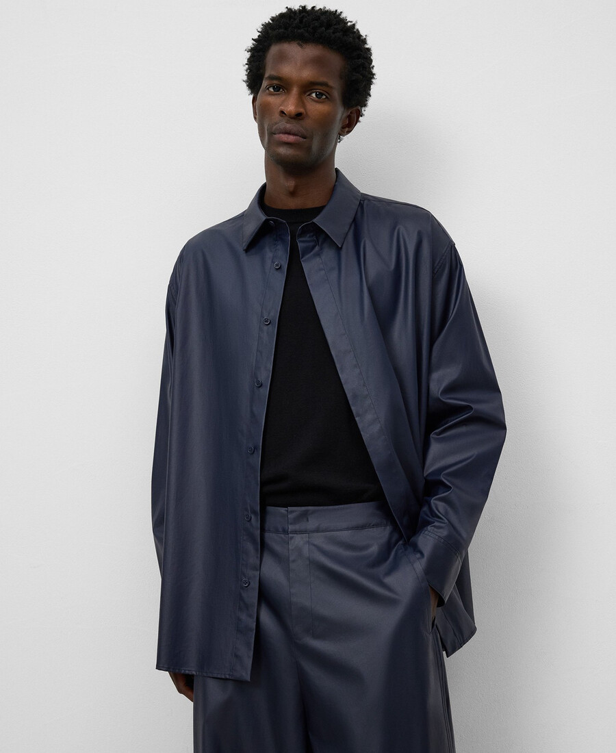 chemise bleu marine oversize homme