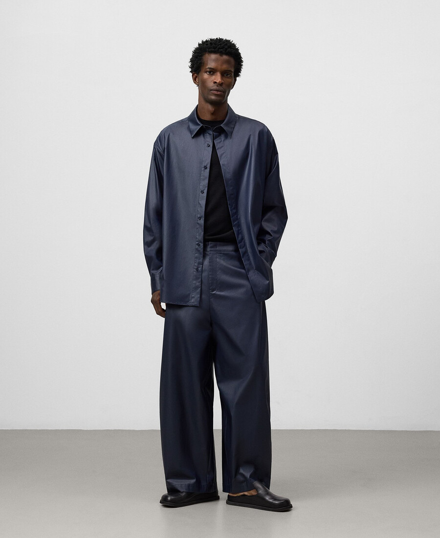 chemise bleu marine oversize homme