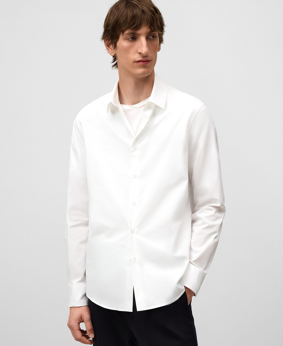 chemise homme à col italien coupe ajustée