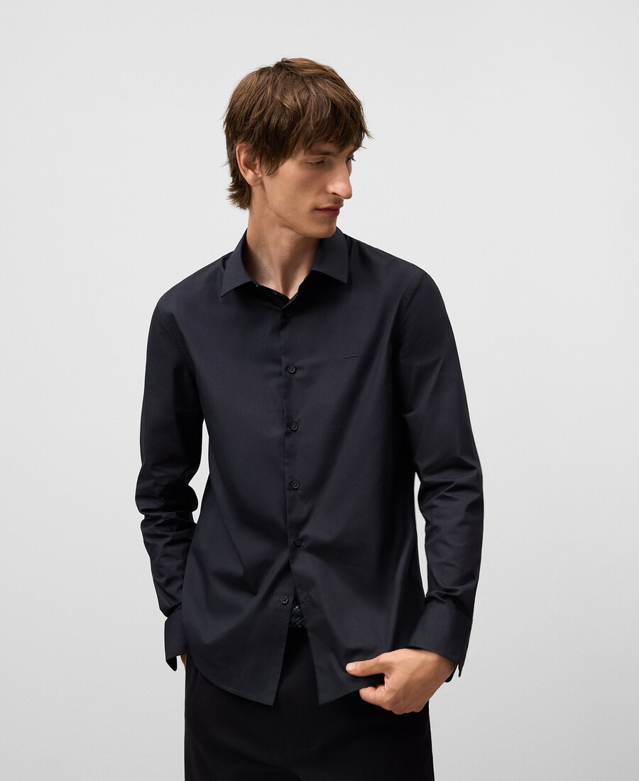 chemise homme à col italien coupe ajustée