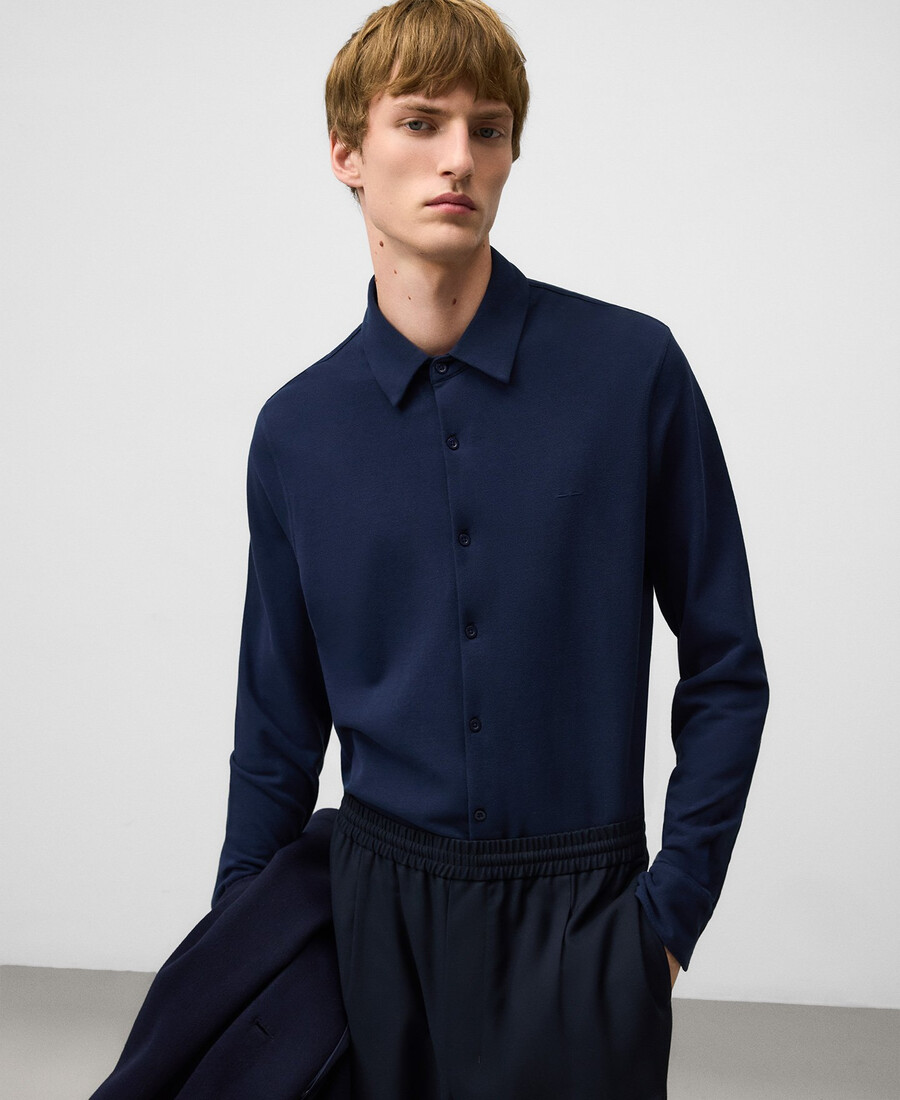 chemise homme en coton biologique à col italien
