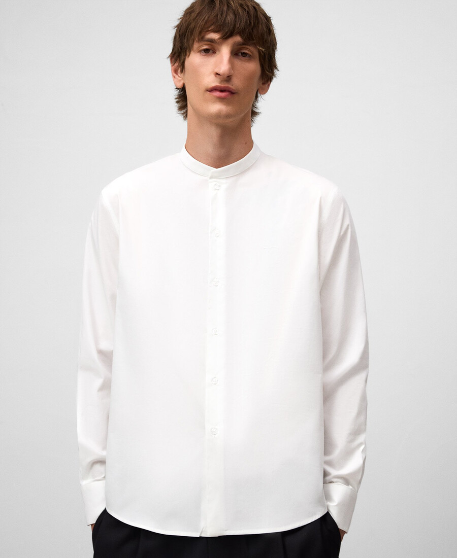 chemise homme à col mandarin coupe classique