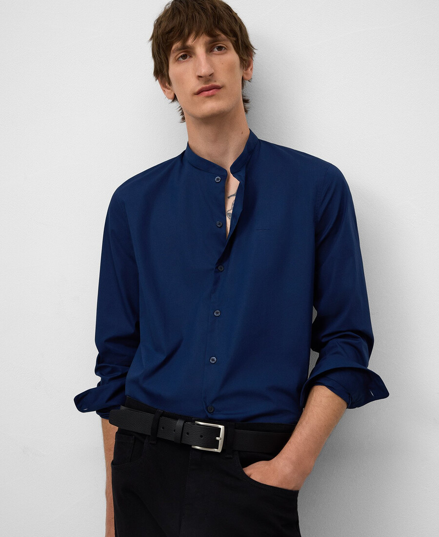 chemise homme à col mandarin coupe classique