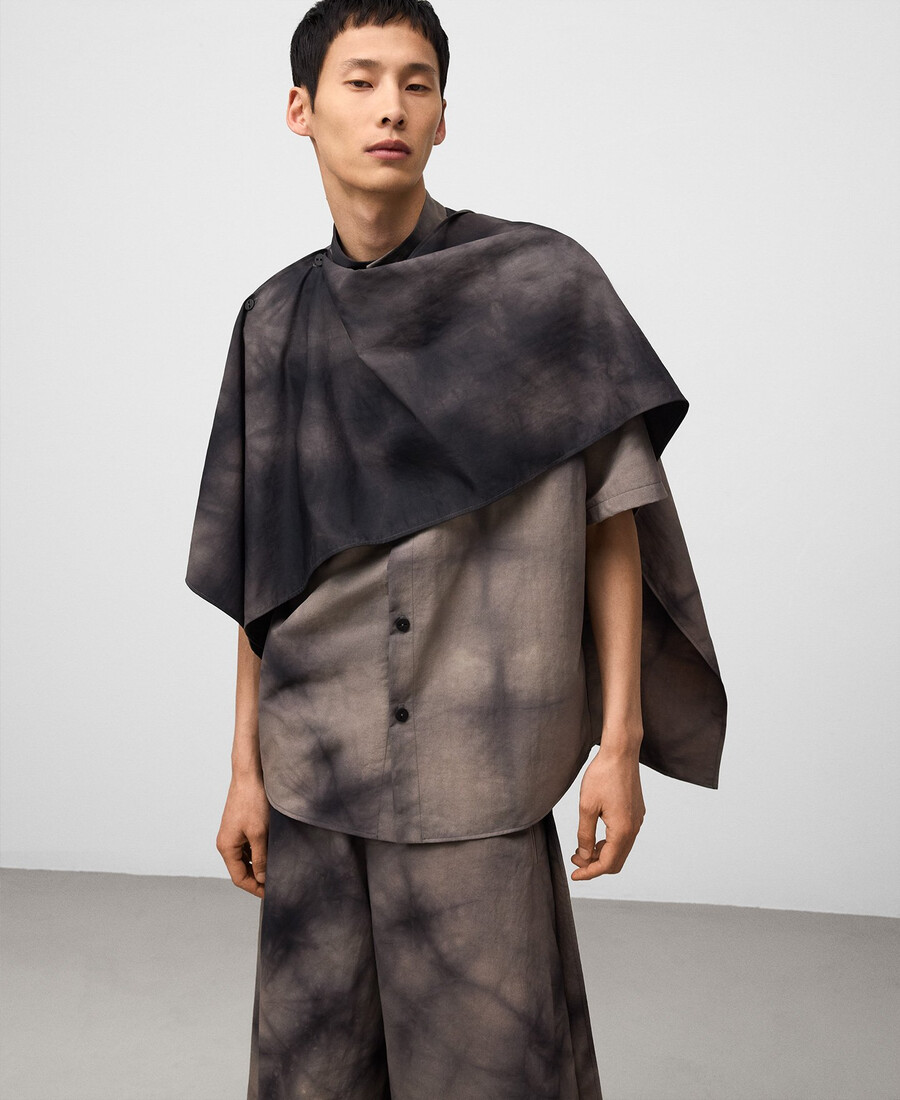chemise tie-dye avec châle homme