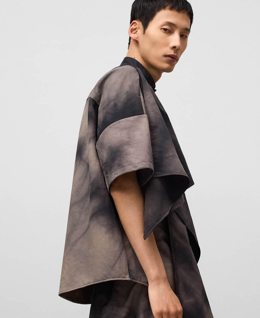 chemise tie-dye avec châle homme
