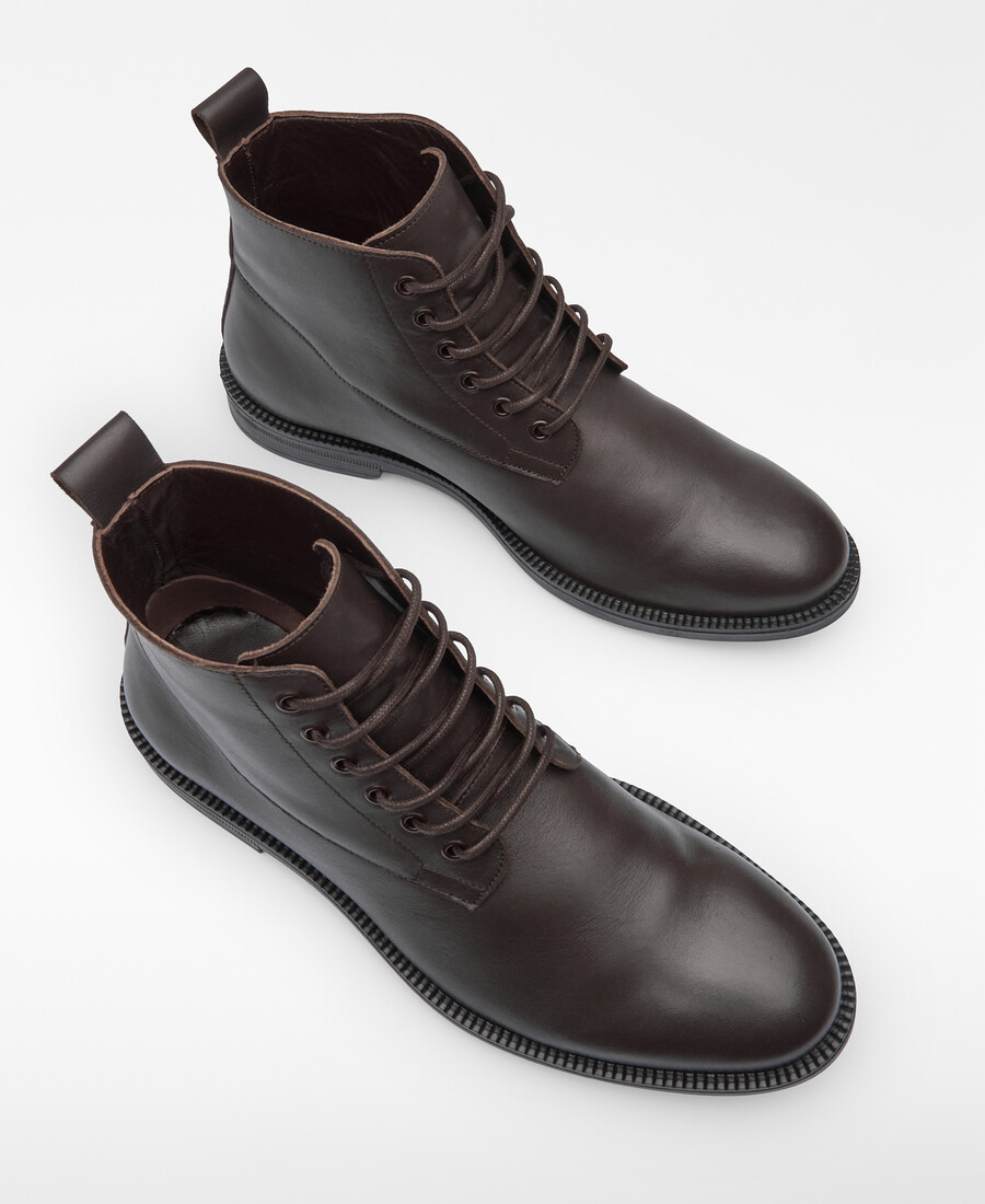 bottines en cuir à lacets pour homme