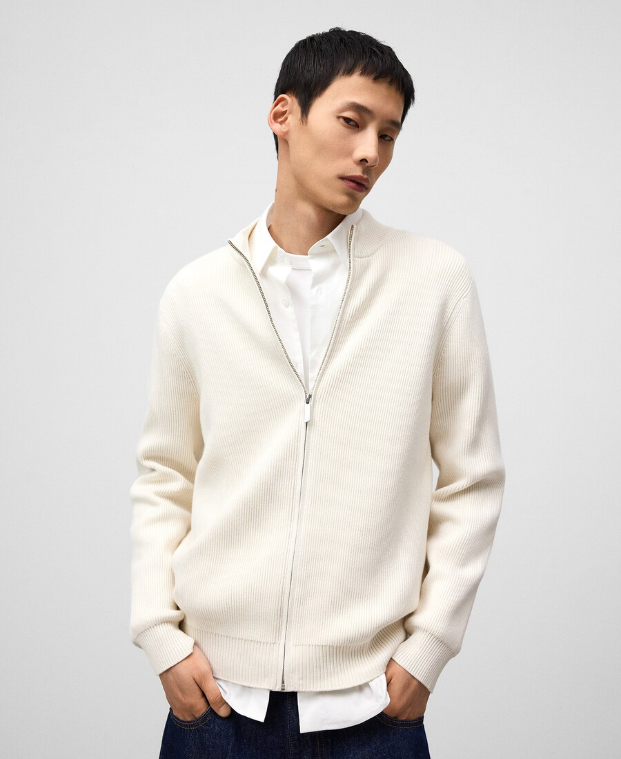 gilet homme en maille côtelée de coton biologique