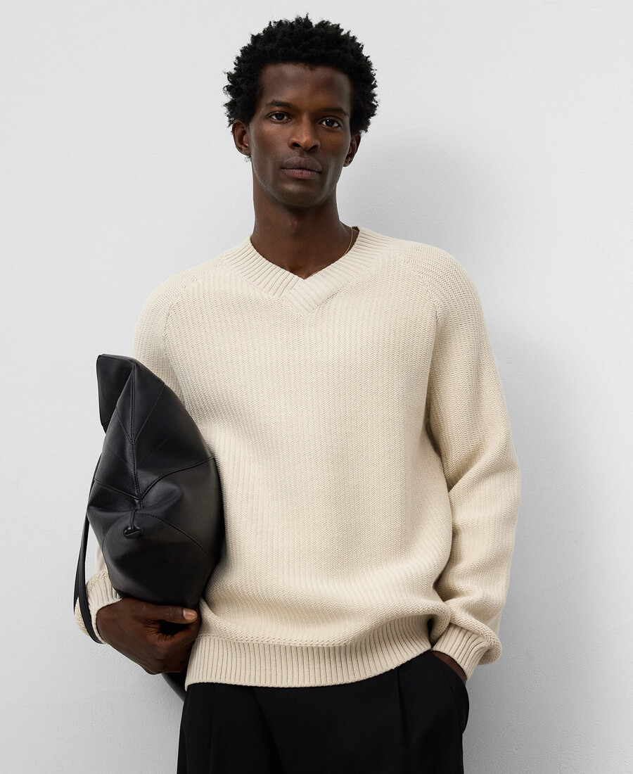 pull en maille à col en v pour homme
