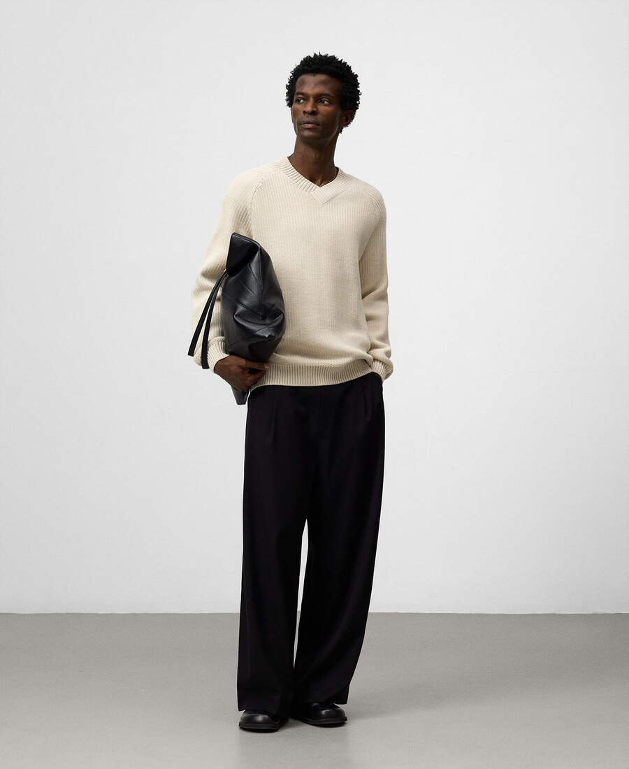 pull en maille à col en v pour homme
