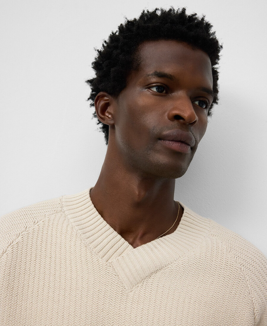pull en maille à col en v pour homme