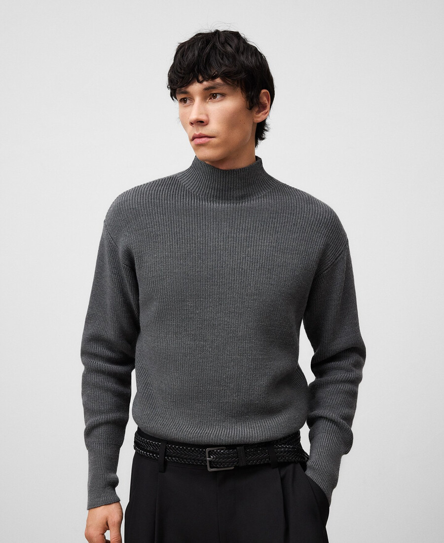 pull en maille à col perkins pour homme