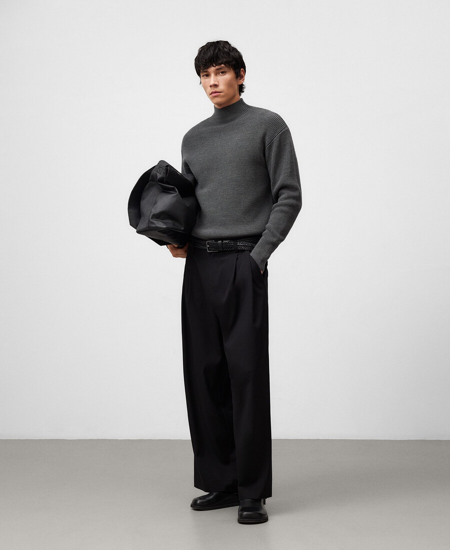 pull en maille à col perkins pour homme