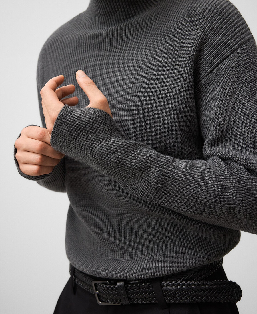 pull en maille à col perkins pour homme