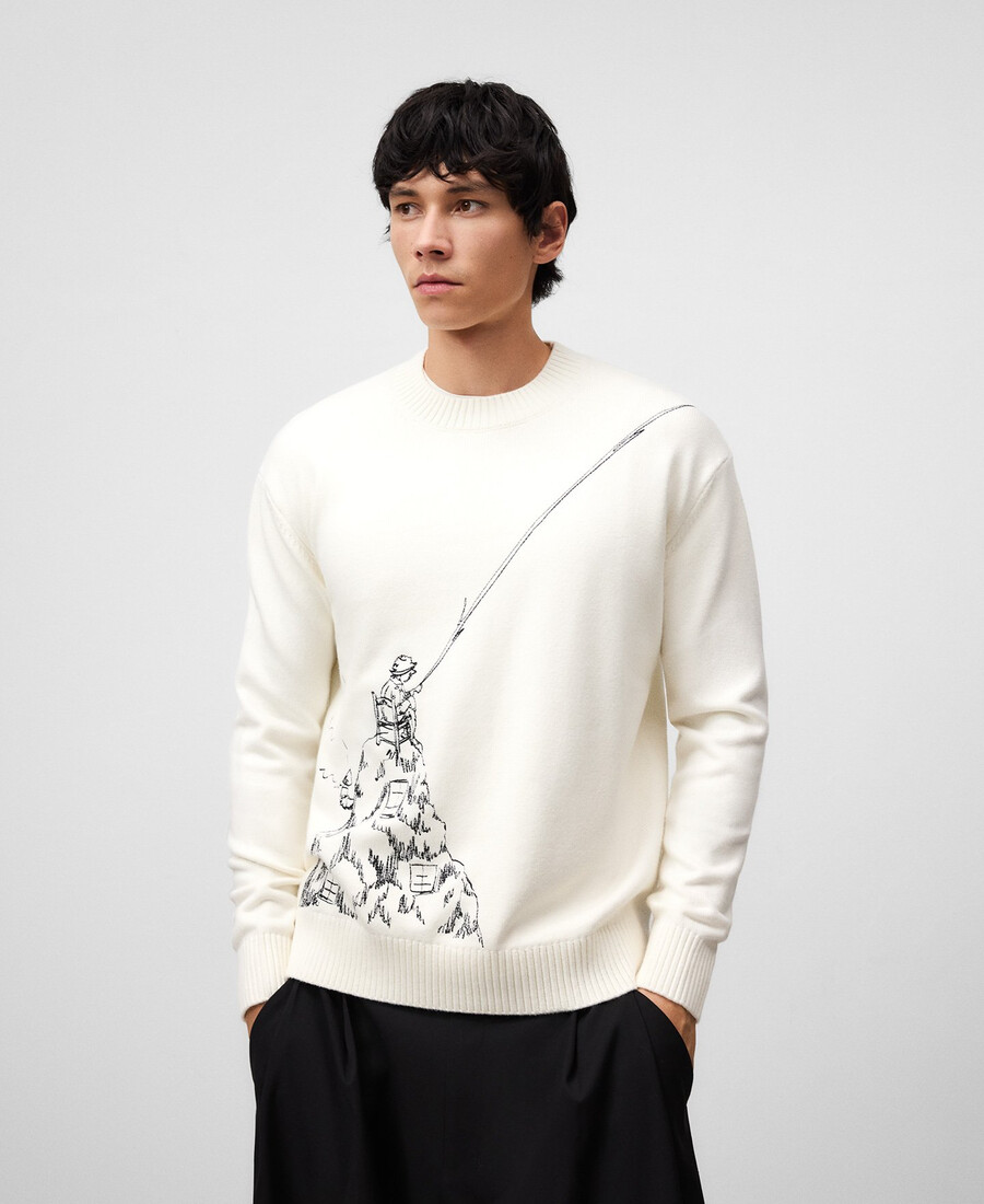 pull brodé homme