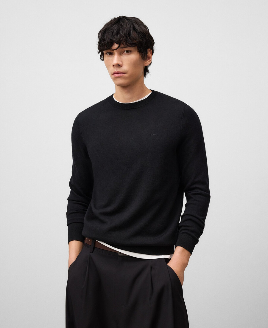 pull homme en laine mérinos à col rond