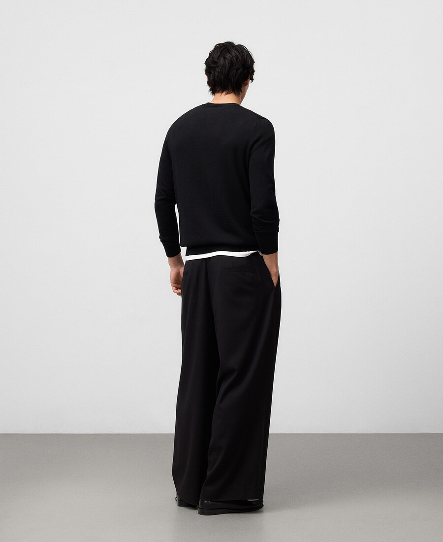 pull homme en laine mérinos à col rond