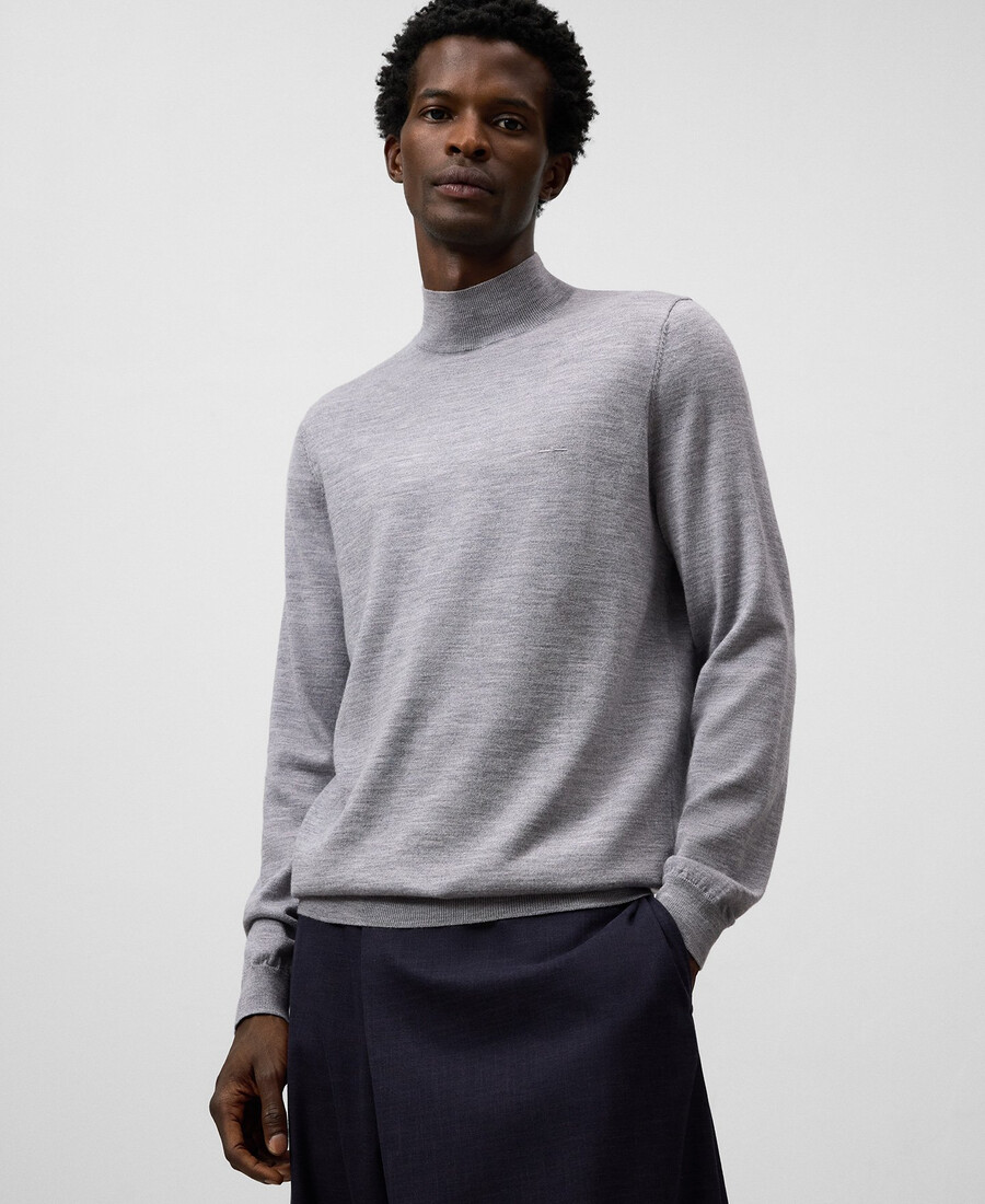 pull homme en laine mérinos à col perkins