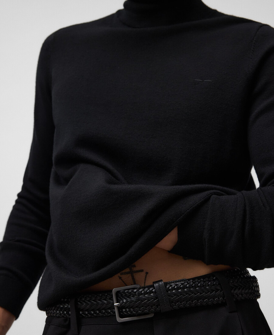 pull à col roulé en laine mérinos pour homme