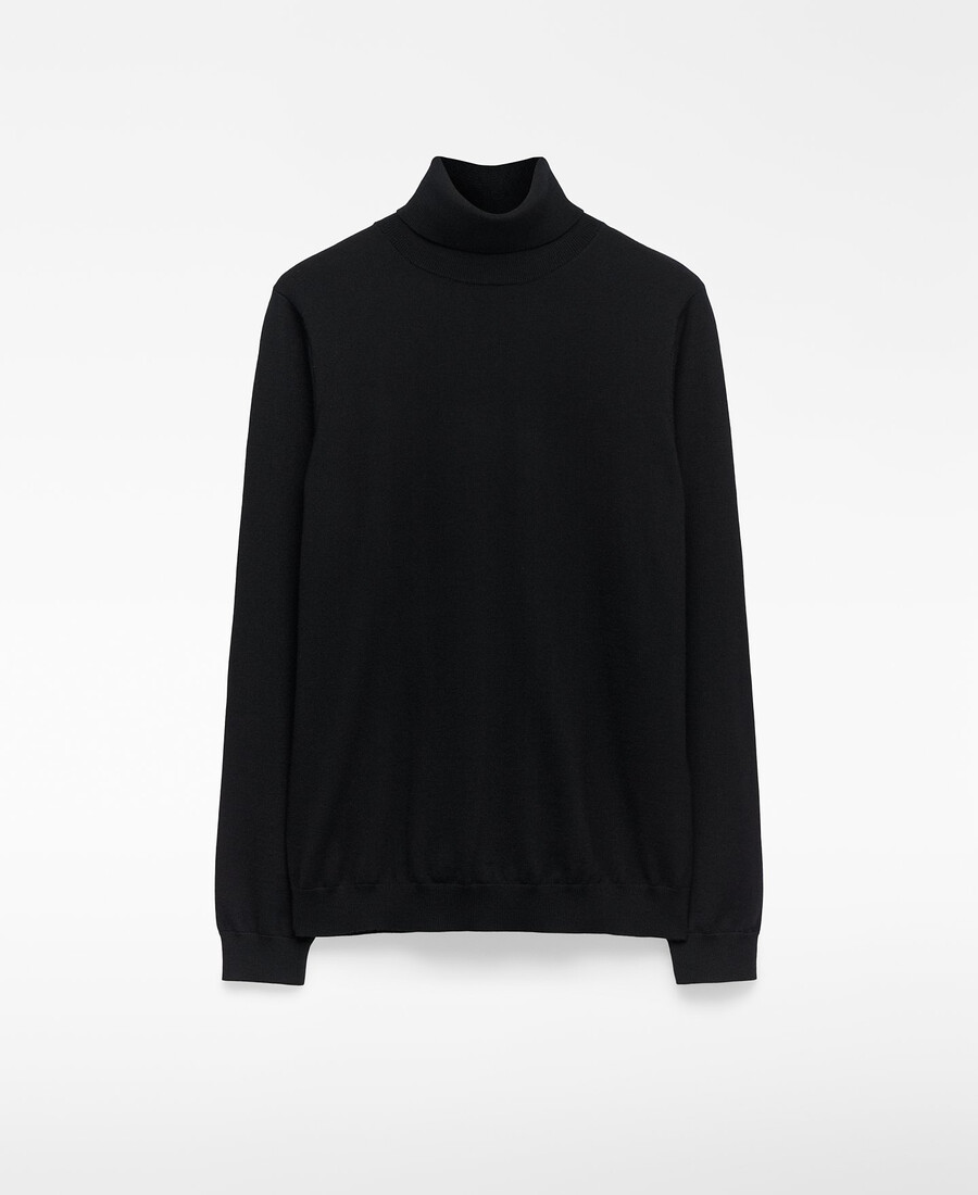 pull à col roulé en laine mérinos pour homme