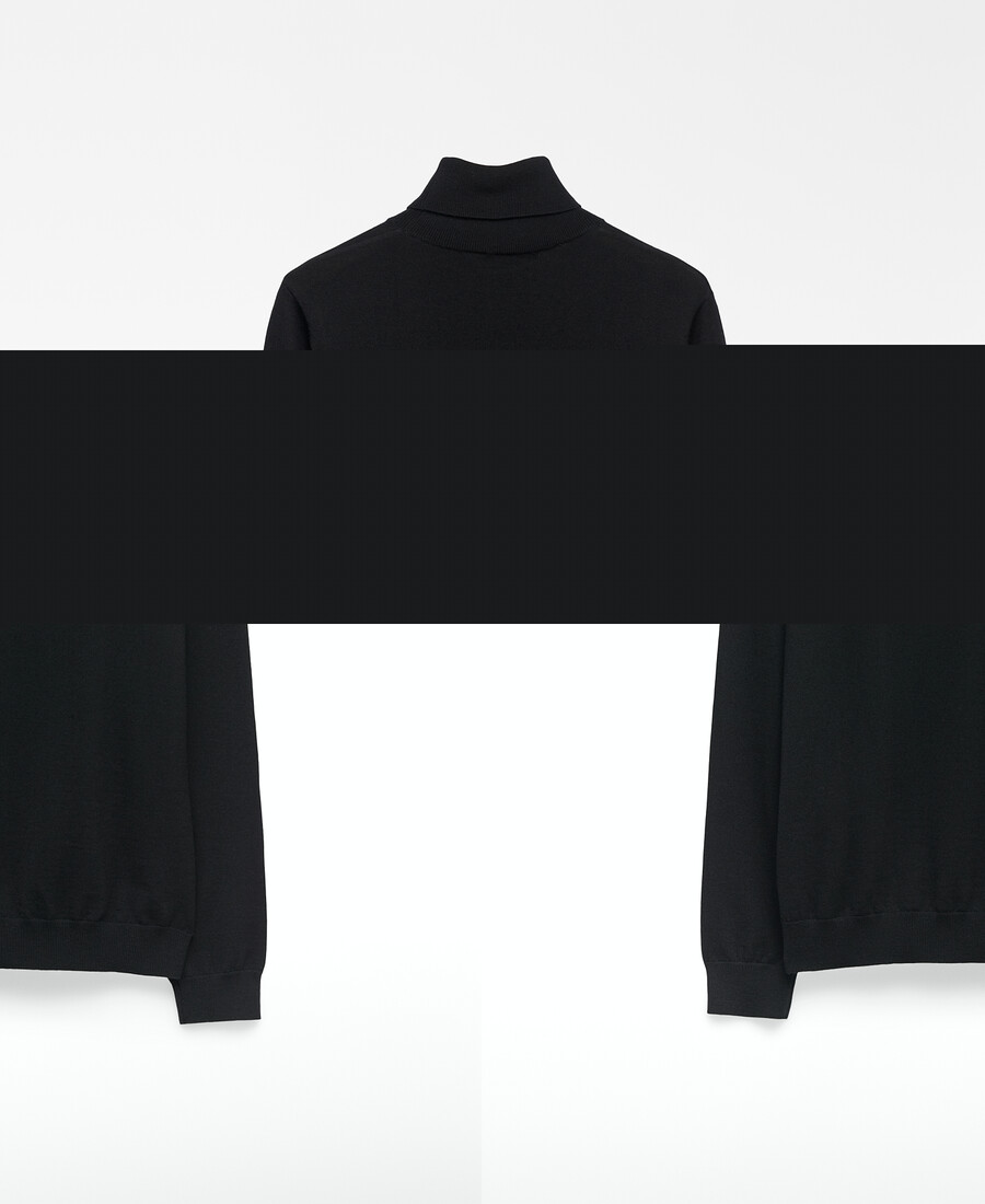 pull à col roulé en laine mérinos pour homme
