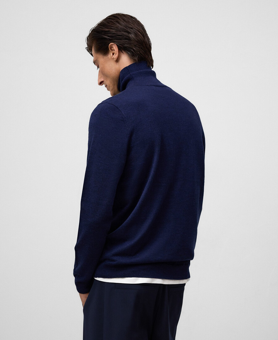 pull à col roulé en laine mérinos pour homme