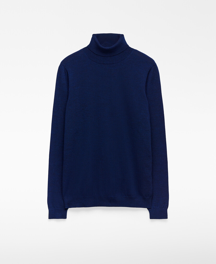 pull à col roulé en laine mérinos pour homme