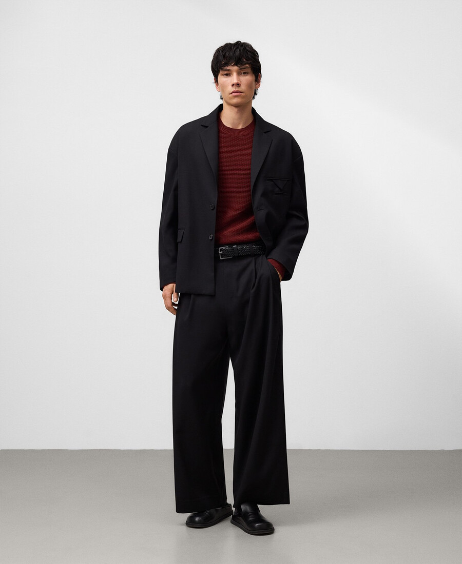pull en maille structurée de coton pour homme