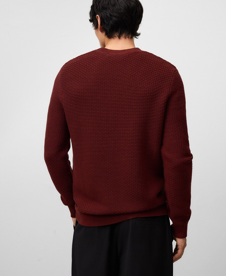 pull en maille structurée de coton pour homme