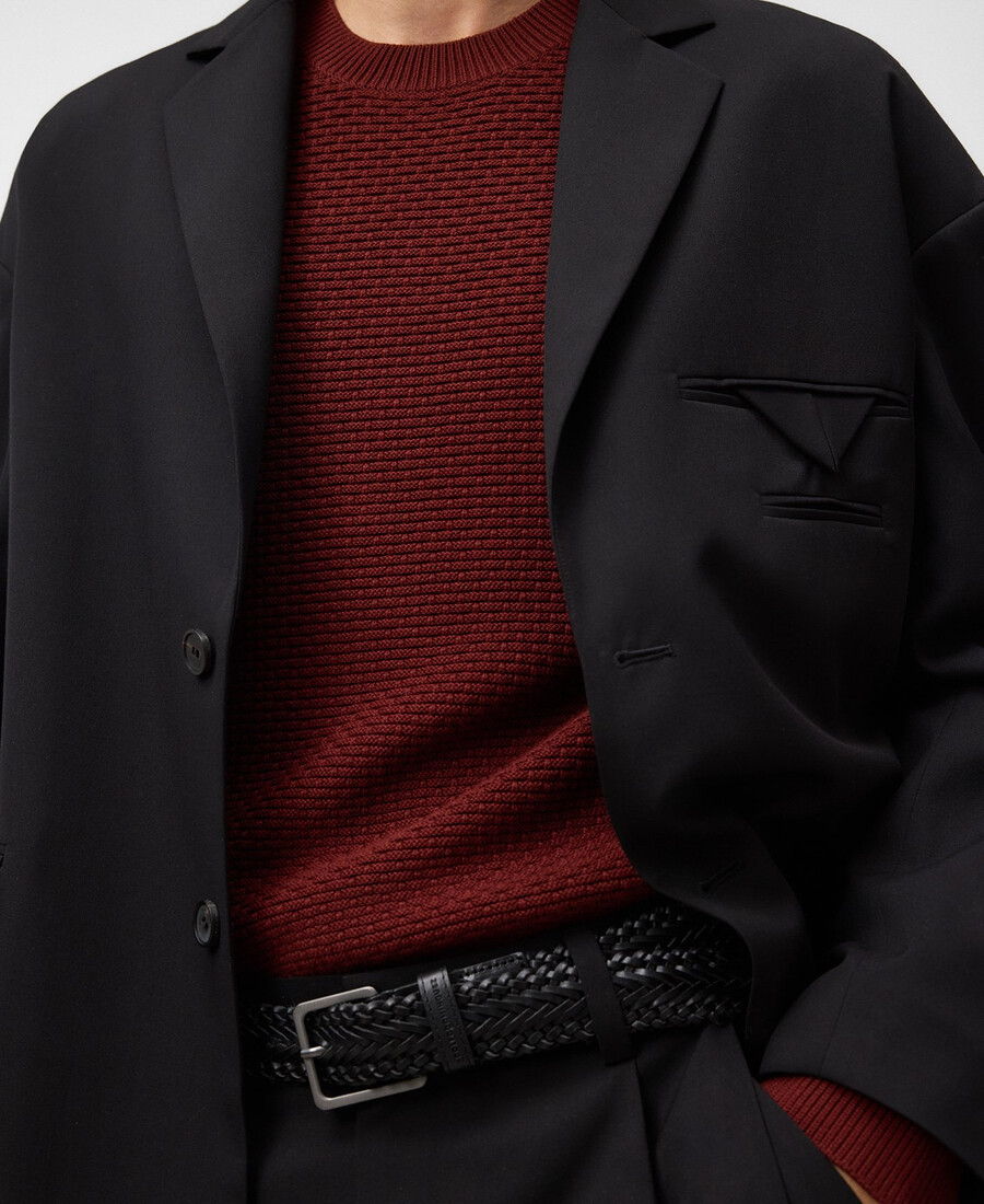pull en maille structurée de coton pour homme