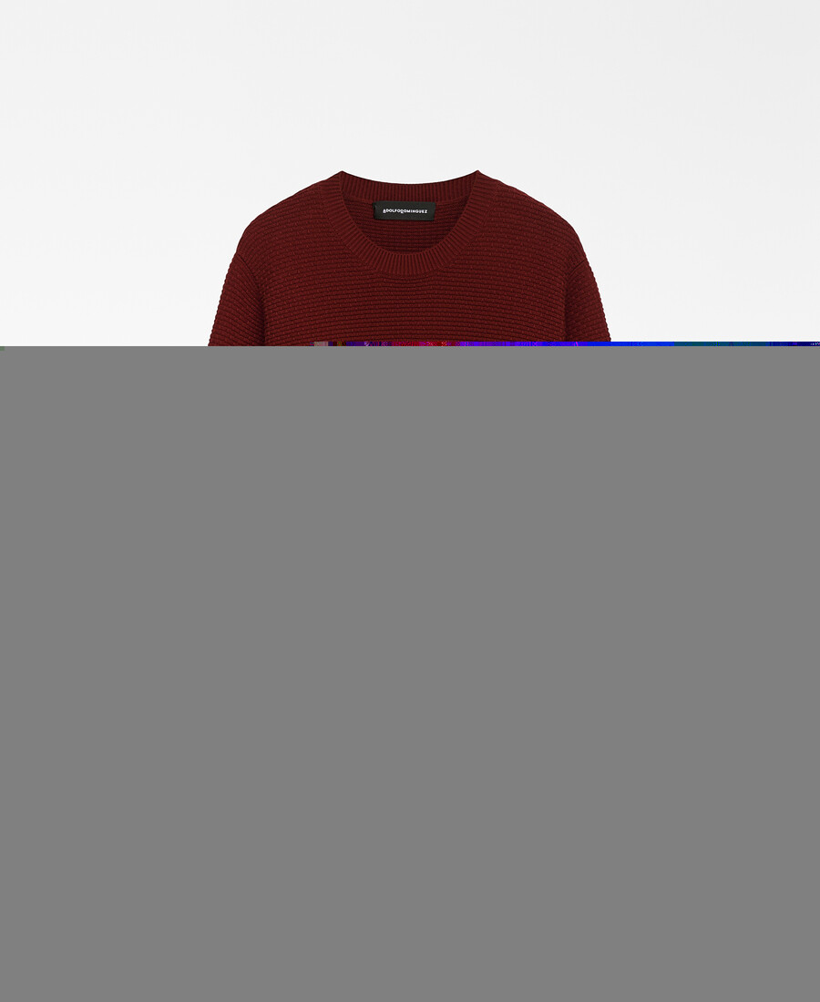 pull en maille structurée de coton pour homme
