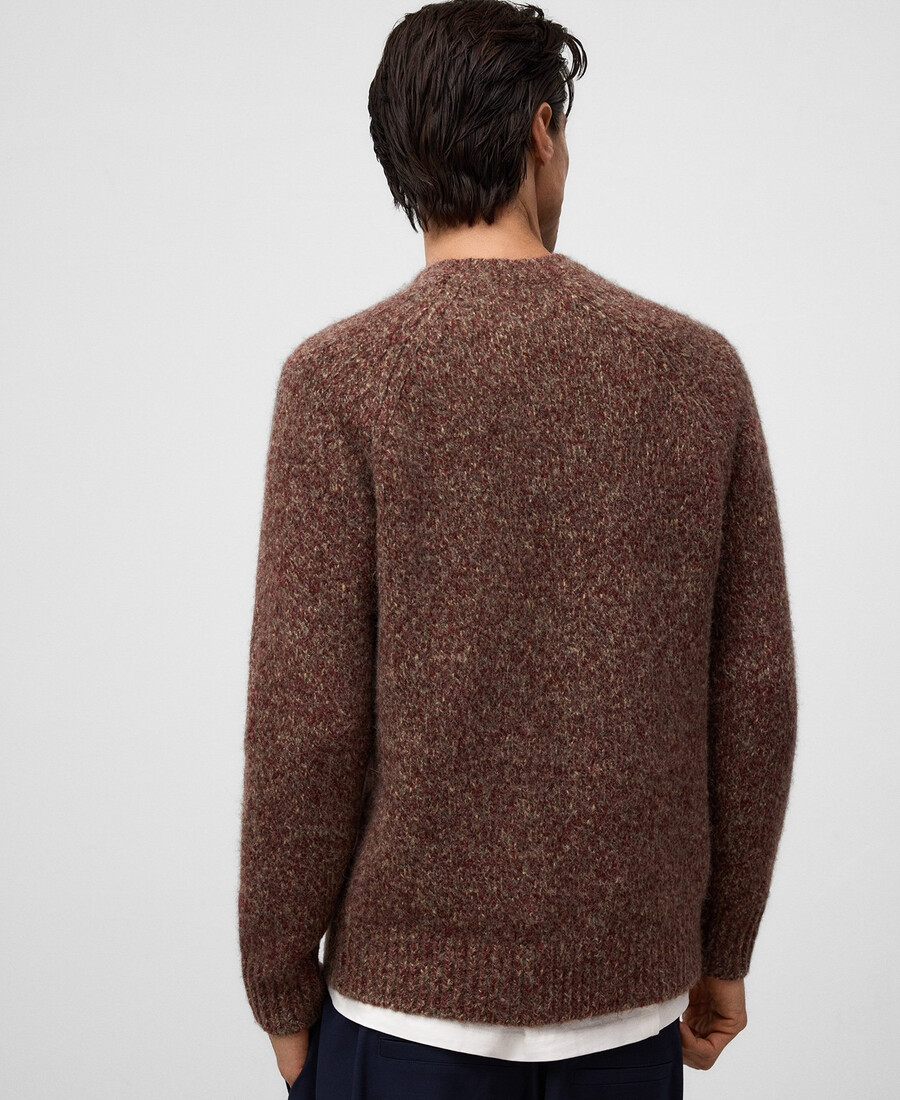 pull homme en maille chinée à col rond