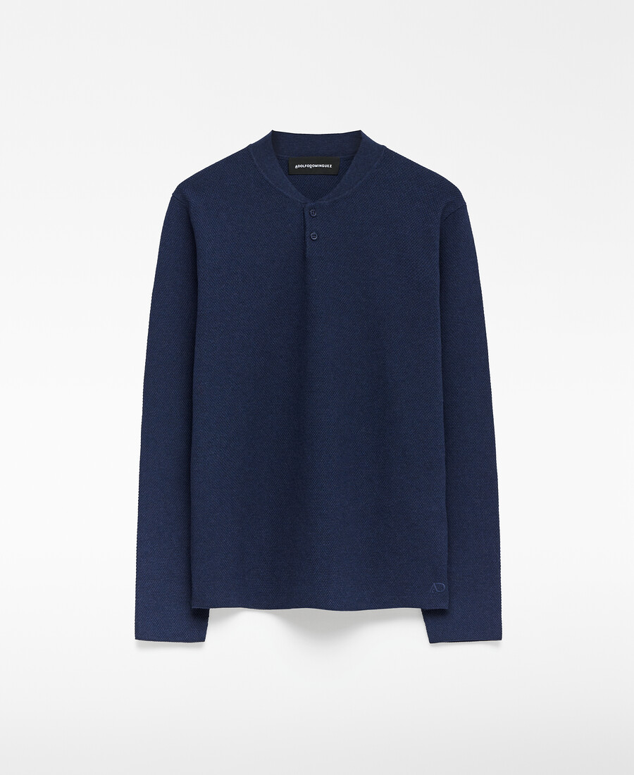 polo homme en coton à col mandarin