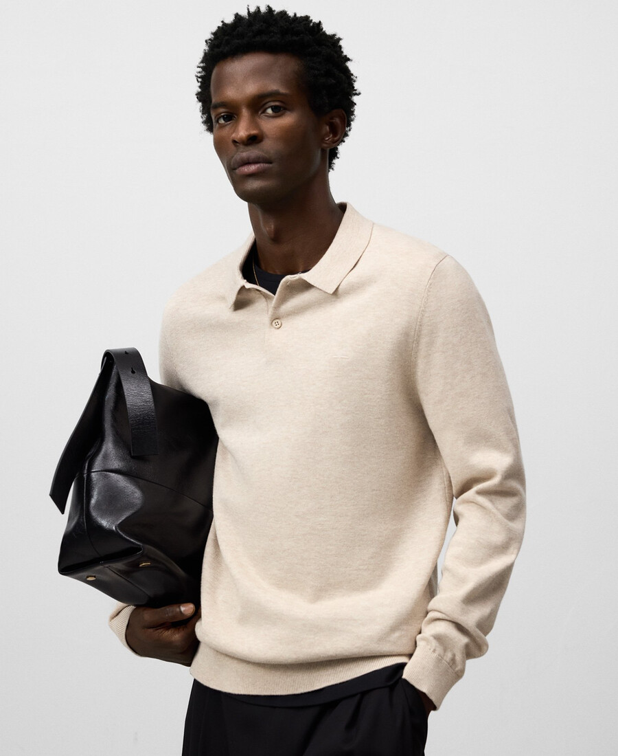 polo homme à manches longues coupe classique